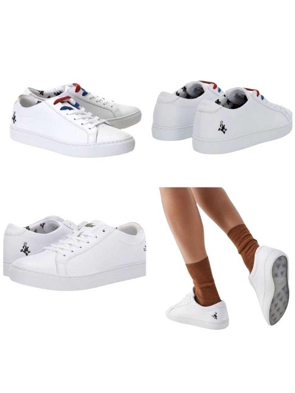 HP. LACOSTE X DISNEY MICKEY MOUSE LEATHER SNEAKERS